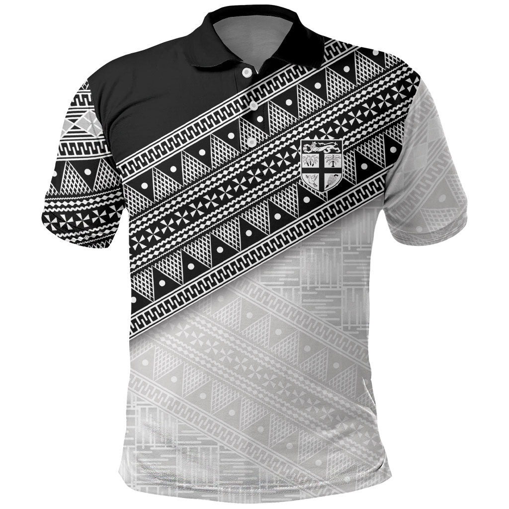 2026 Autumn Rugby Nations Fiji Custom Polo Shirt Fijian Tapa Tribal Lauhala Inspired LT9 Black - Polynesian Pride