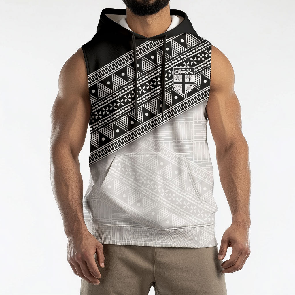 2026 Autumn Rugby Nations Fiji Custom Sleeveless Hoodie Fijian Tapa Tribal Lauhala Inspired LT9 - Polynesian Pride