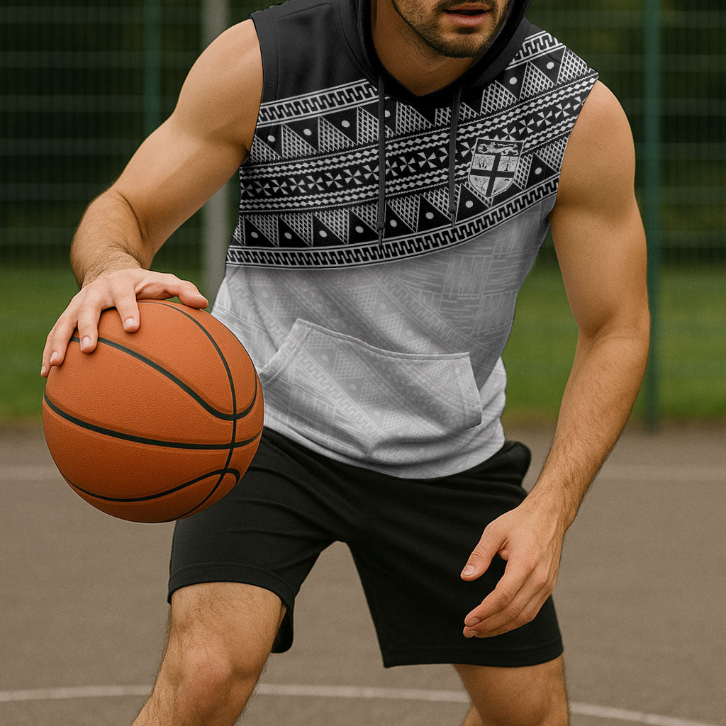 2026 Autumn Rugby Nations Fiji Custom Sleeveless Hoodie Fijian Tapa Tribal Lauhala Inspired LT9 - Polynesian Pride