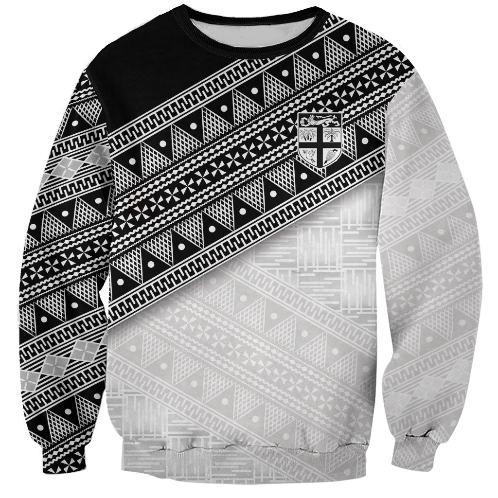 2026 Autumn Rugby Nations Fiji Custom Sweatshirt Fijian Tapa Tribal Lauhala Inspired LT9 Unisex Black - Polynesian Pride