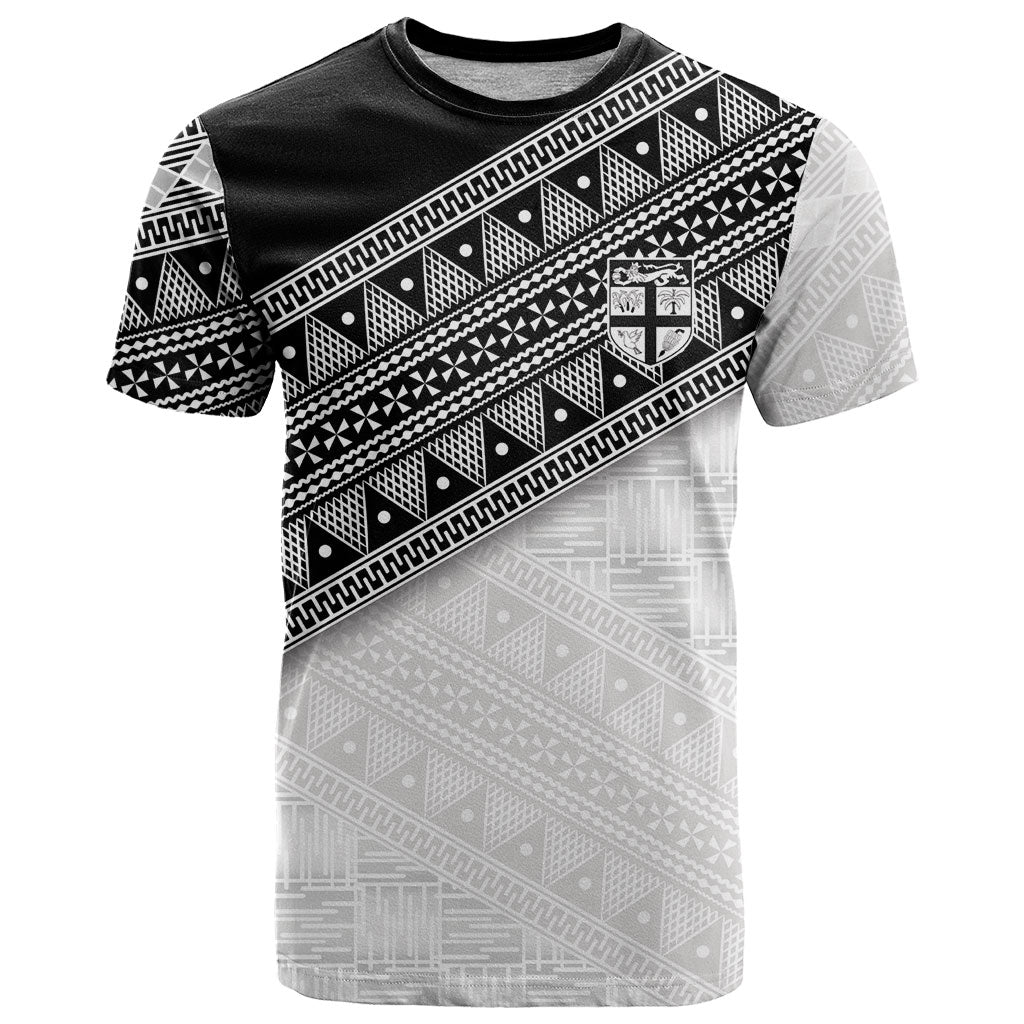 2026 Autumn Rugby Nations Fiji Custom T Shirt Fijian Tapa Tribal Lauhala Inspired LT9 Black - Polynesian Pride