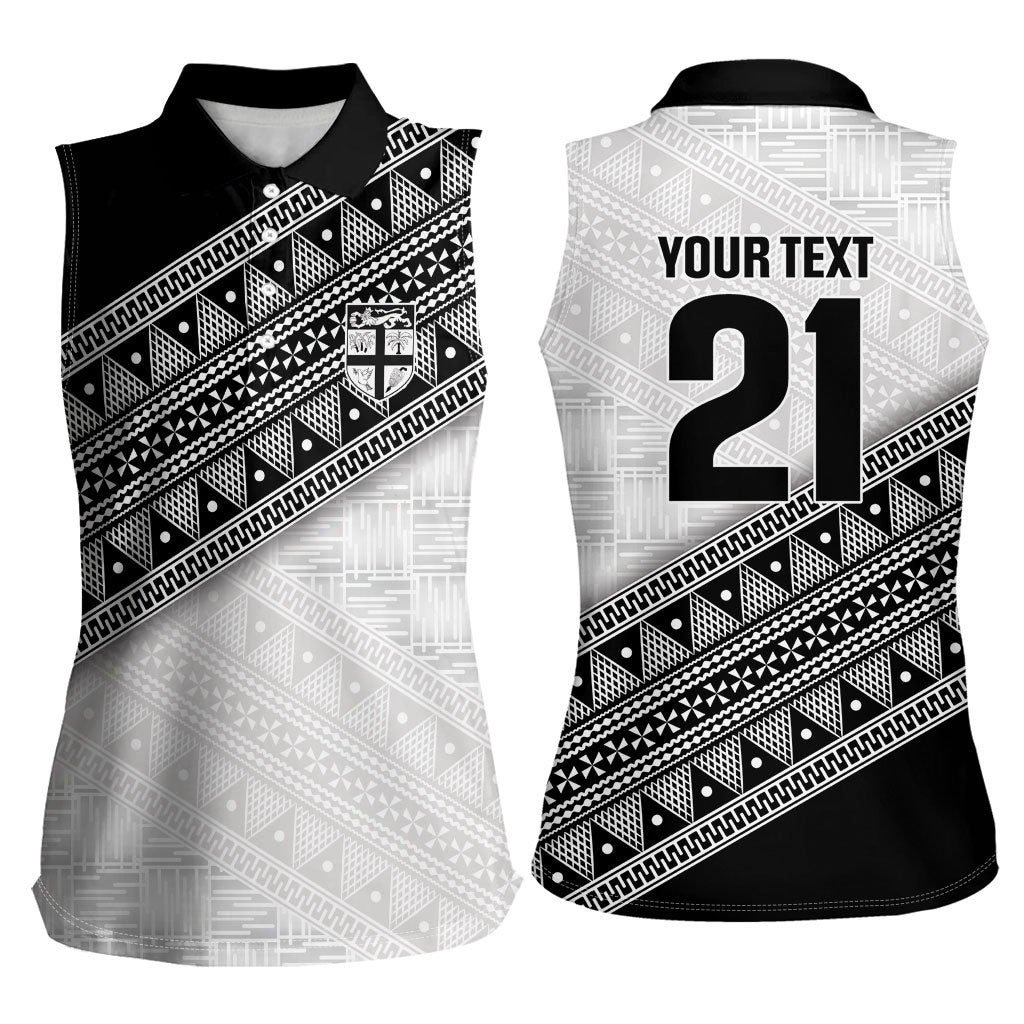 2026 Autumn Rugby Nations Fiji Custom Women Sleeveless Polo Shirt Fijian Tapa Tribal Lauhala Inspired LT9 - Polynesian Pride
