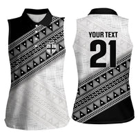 2026 Autumn Rugby Nations Fiji Custom Women Sleeveless Polo Shirt Fijian Tapa Tribal Lauhala Inspired LT9 - Polynesian Pride