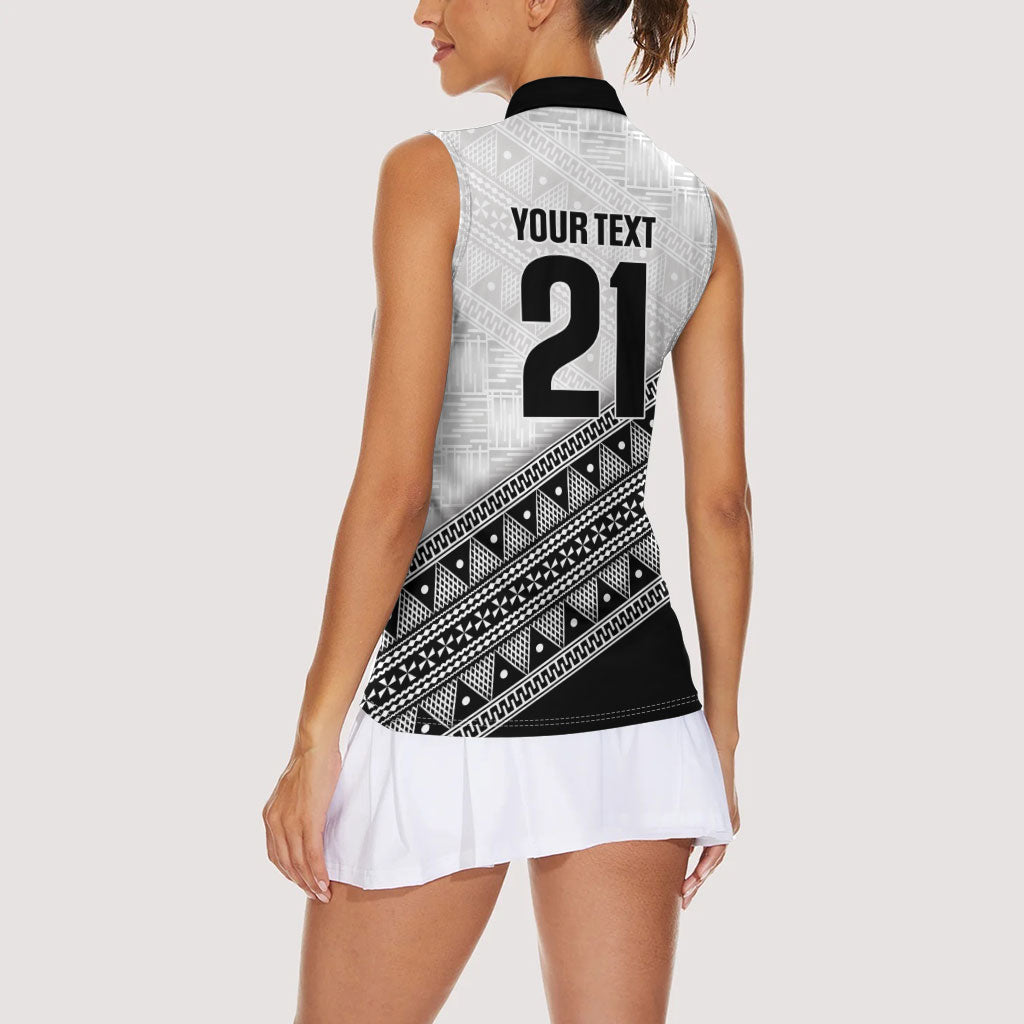 2026 Autumn Rugby Nations Fiji Custom Women Sleeveless Polo Shirt Fijian Tapa Tribal Lauhala Inspired LT9 - Polynesian Pride
