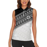 2026 Autumn Rugby Nations Fiji Custom Women Sleeveless Polo Shirt Fijian Tapa Tribal Lauhala Inspired LT9 - Polynesian Pride