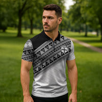 2026 Autumn Rugby Nations Fiji Custom Zipper Polo Shirt Fijian Tapa Tribal Lauhala Inspired LT9 - Polynesian Pride