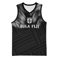 2026 Autumn Rugby Nations Fiji Custom Basketball Jersey Fijian Palm Leaf Tapa Tribal Inspired LT9 Unisex Black - Polynesian Pride