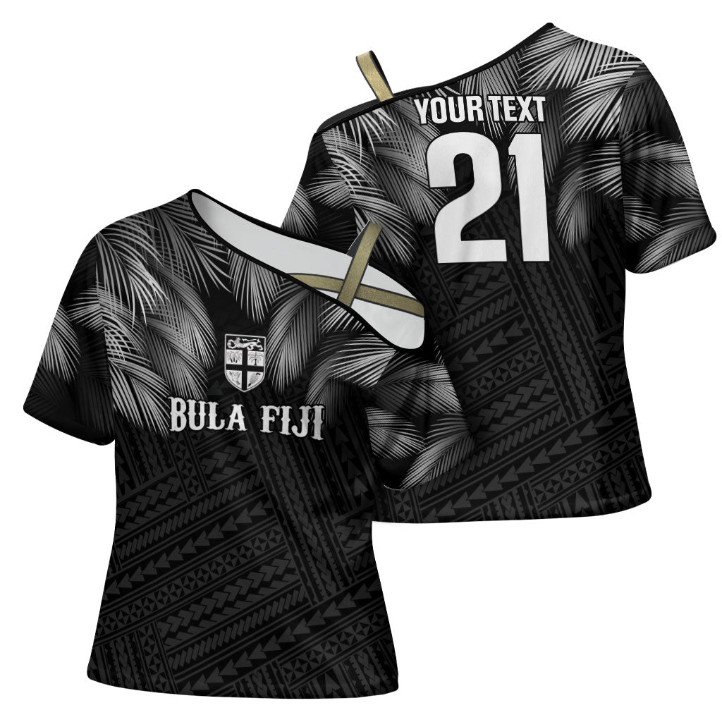 2026 Autumn Rugby Nations Fiji Custom Cross Shoulder Shirt Fijian Palm Leaf Tapa Tribal Inspired LT9 - Polynesian Pride
