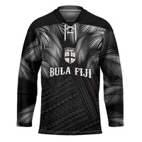 2026 Autumn Rugby Nations Fiji Custom Hockey Jersey Fijian Palm Leaf Tapa Tribal Inspired LT9 Unisex Black - Polynesian Pride