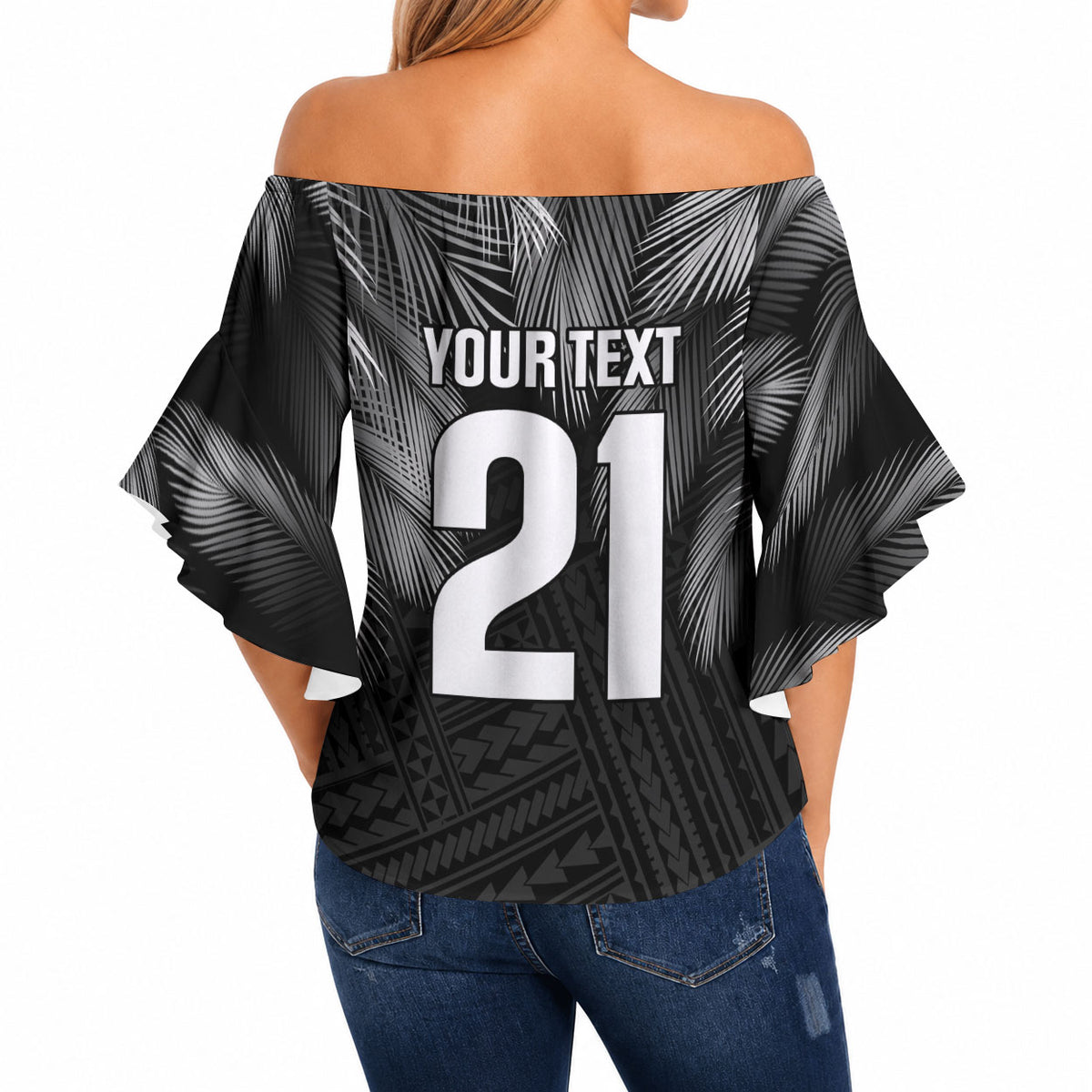2026 Autumn Rugby Nations Fiji Custom Off Shoulder Wrap Waist Top Fijian Palm Leaf Tapa Tribal Inspired LT9 - Polynesian Pride