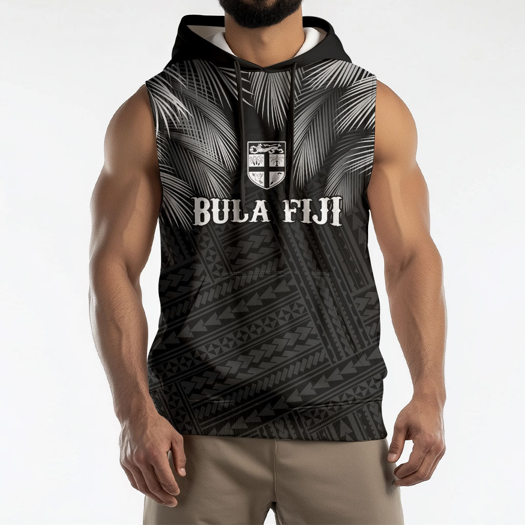 2026 Autumn Rugby Nations Fiji Custom Sleeveless Hoodie Fijian Palm Leaf Tapa Tribal Inspired LT9 - Polynesian Pride
