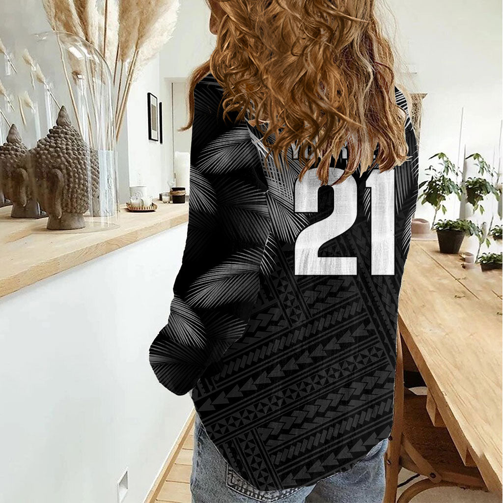 2026 Autumn Rugby Nations Fiji Custom Women Casual Shirt Fijian Palm Leaf Tapa Tribal Inspired LT9 - Polynesian Pride
