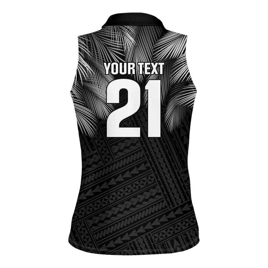2026 Autumn Rugby Nations Fiji Custom Women Sleeveless Polo Shirt Fijian Palm Leaf Tapa Tribal Inspired LT9 - Polynesian Pride