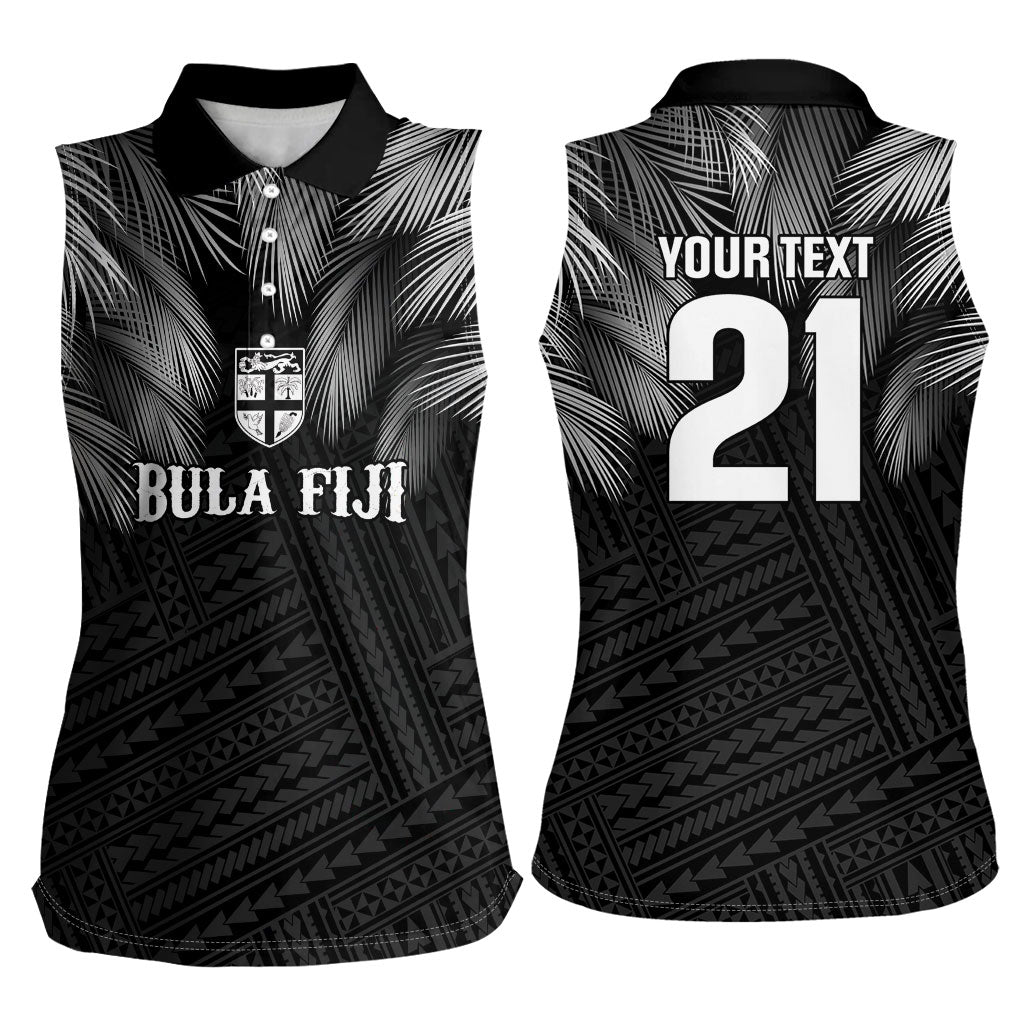 2026 Autumn Rugby Nations Fiji Custom Women Sleeveless Polo Shirt Fijian Palm Leaf Tapa Tribal Inspired LT9 - Polynesian Pride