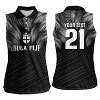 2026 Autumn Rugby Nations Fiji Custom Women Sleeveless Polo Shirt Fijian Palm Leaf Tapa Tribal Inspired LT9 - Polynesian Pride