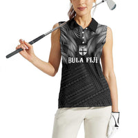 2026 Autumn Rugby Nations Fiji Custom Women Sleeveless Polo Shirt Fijian Palm Leaf Tapa Tribal Inspired LT9 - Polynesian Pride