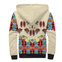 Papua Batik Motif Bird Of Paradise and Native Papuan Shield Sherpa Hoodie LT9 - Polynesian Pride