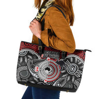 Aotearoa and Australia Leather Tote Bag New Zealand Honour The Treaty Ake!Ake!Ake! LT9 Red - Polynesian Pride
