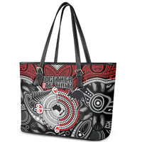 Aotearoa and Australia Leather Tote Bag New Zealand Honour The Treaty Ake!Ake!Ake! LT9 - Polynesian Pride