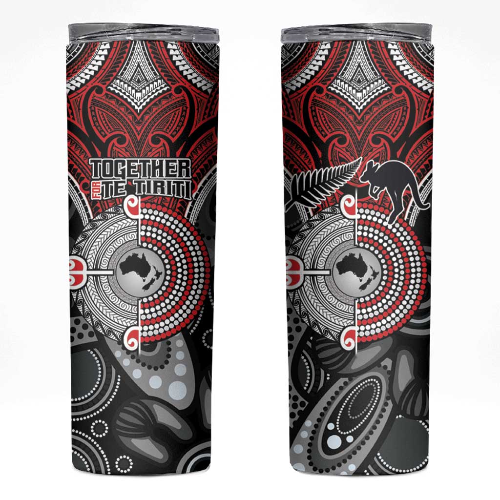 Aotearoa and Australia Skinny Tumbler New Zealand Honour The Treaty Ake!Ake!Ake!