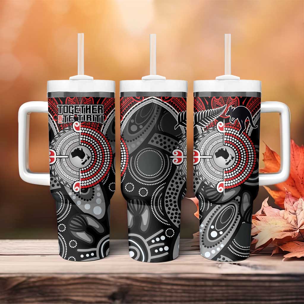 Aotearoa and Australia Tumbler With Handle New Zealand Honour The Treaty Ake!Ake!Ake!