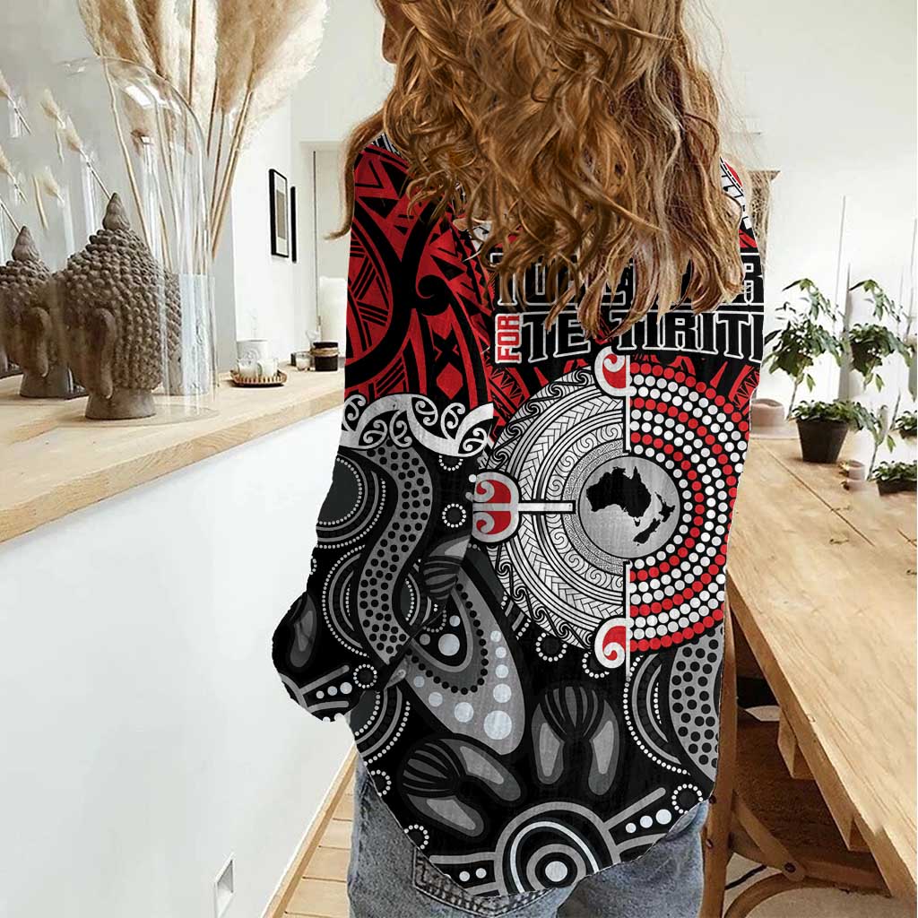 Aotearoa and Australia Women Casual Shirt New Zealand Honour The Treaty Ake!Ake!Ake!