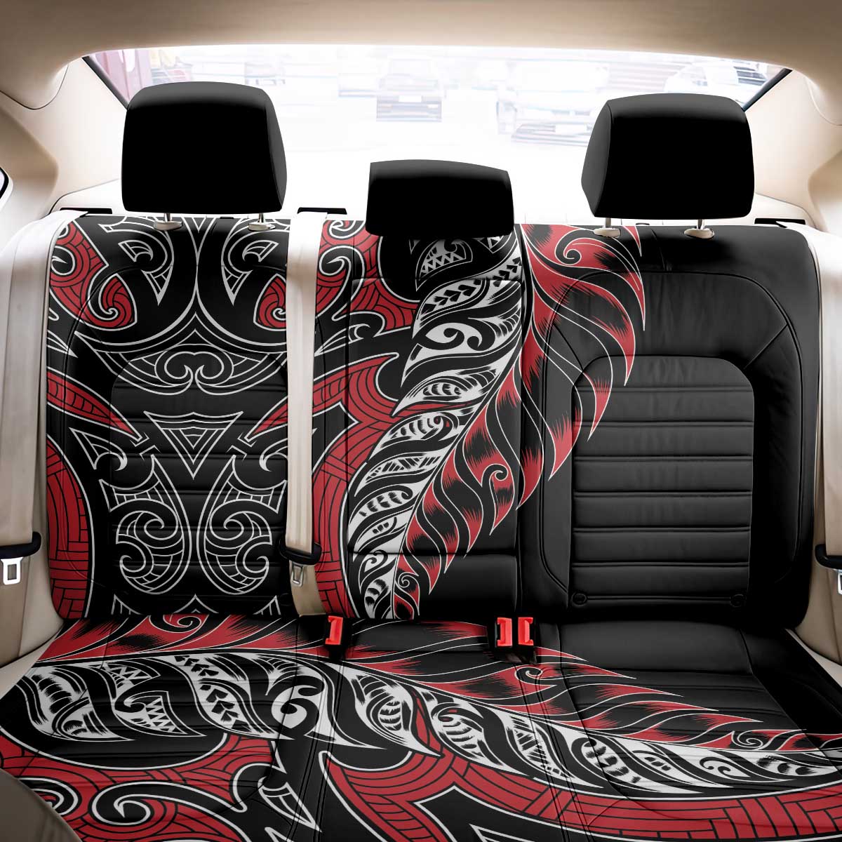 Koru Fern New Zealand Back Car Seat Cover Maori Tribal Pattern