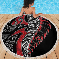 Koru Fern New Zealand Beach Blanket Maori Tribal Pattern