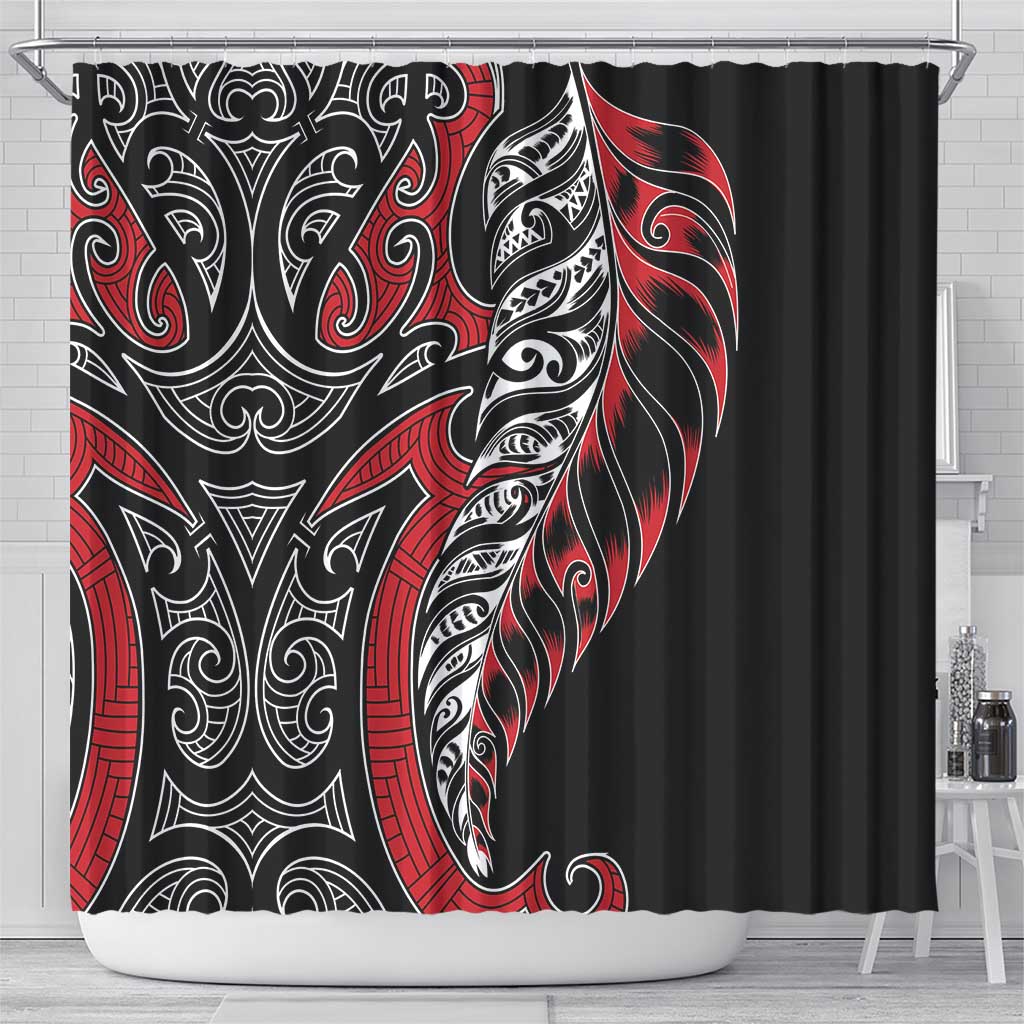 Koru Fern New Zealand Shower Curtain Maori Tribal Pattern