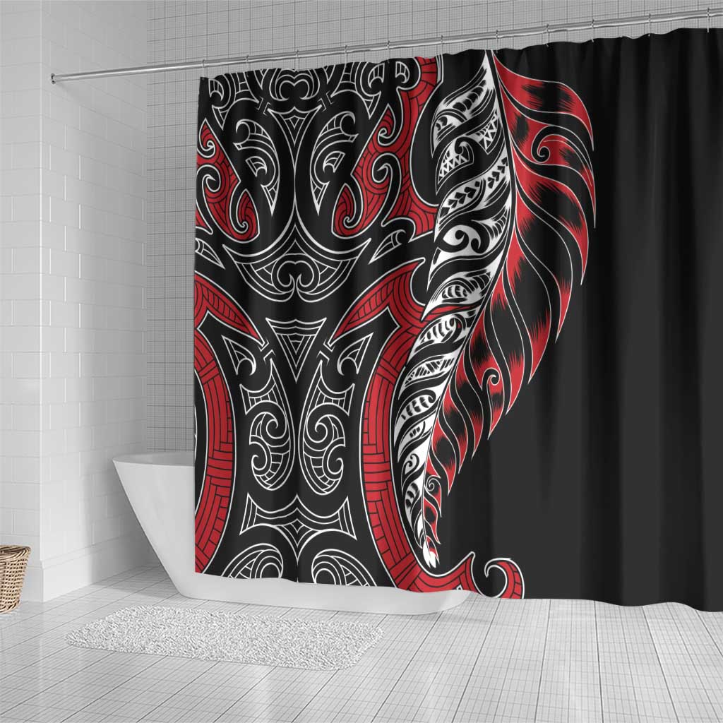 Koru Fern New Zealand Shower Curtain Maori Tribal Pattern