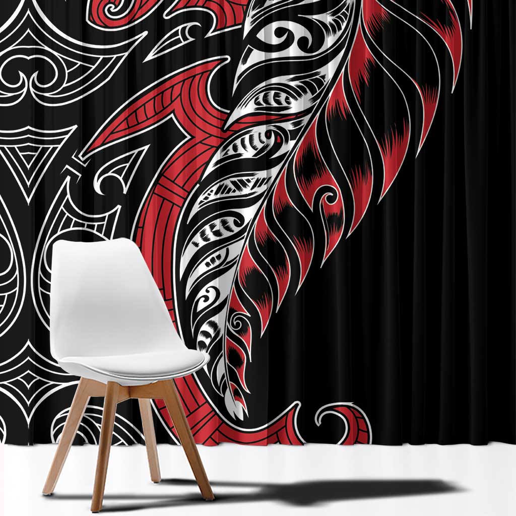 Koru Fern New Zealand Window Curtain Maori Tribal Pattern