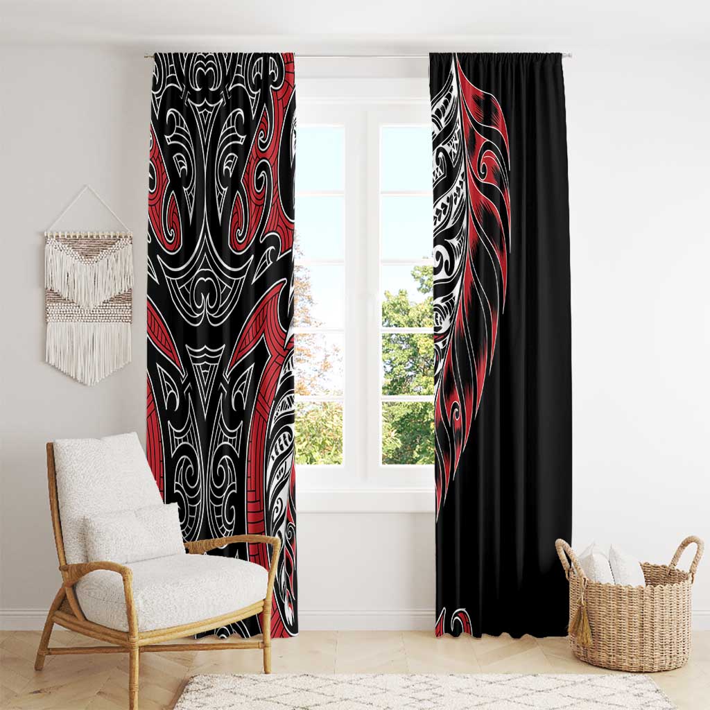 Koru Fern New Zealand Window Curtain Maori Tribal Pattern
