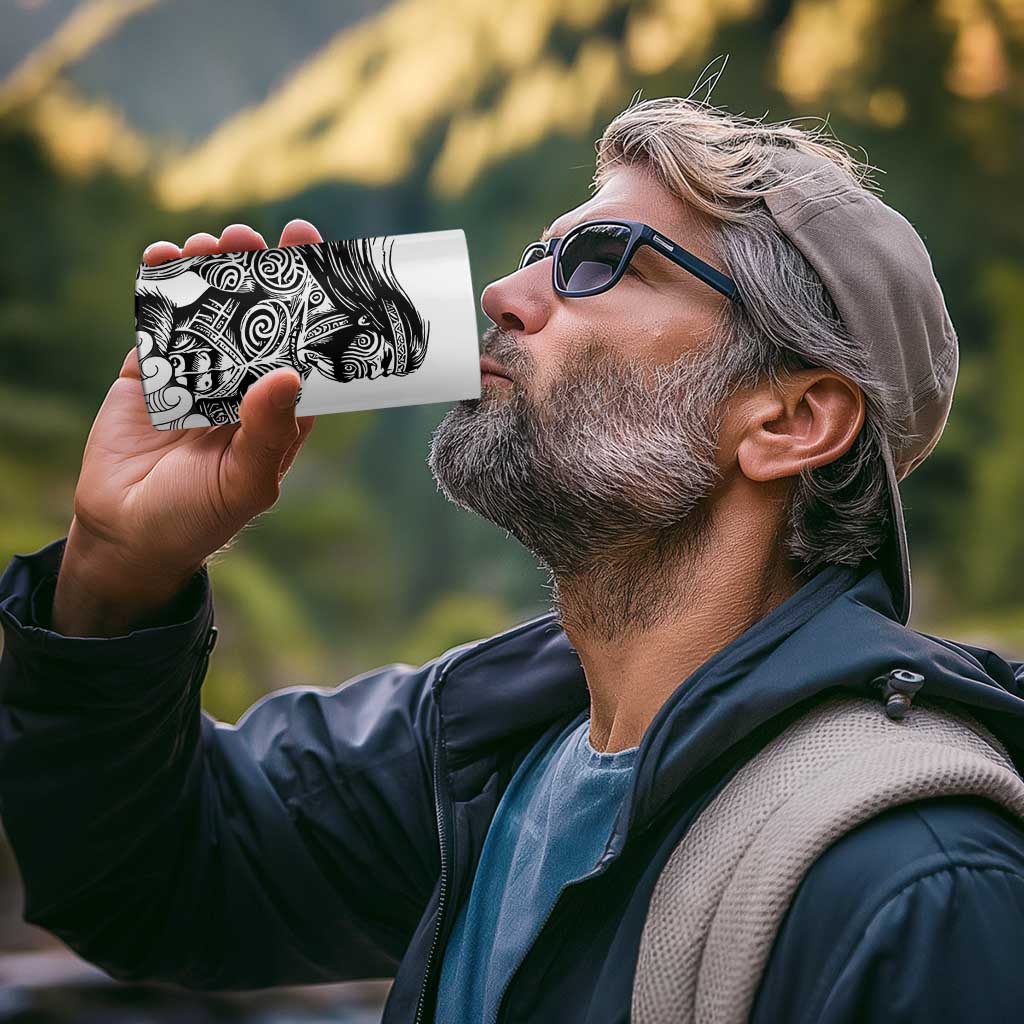 Koru Fern New Zealand Maori Tribal Warrior 4 in 1 Can Cooler Tumbler