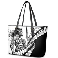Koru Fern New Zealand Maori Tribal Warrior Leather Tote Bag