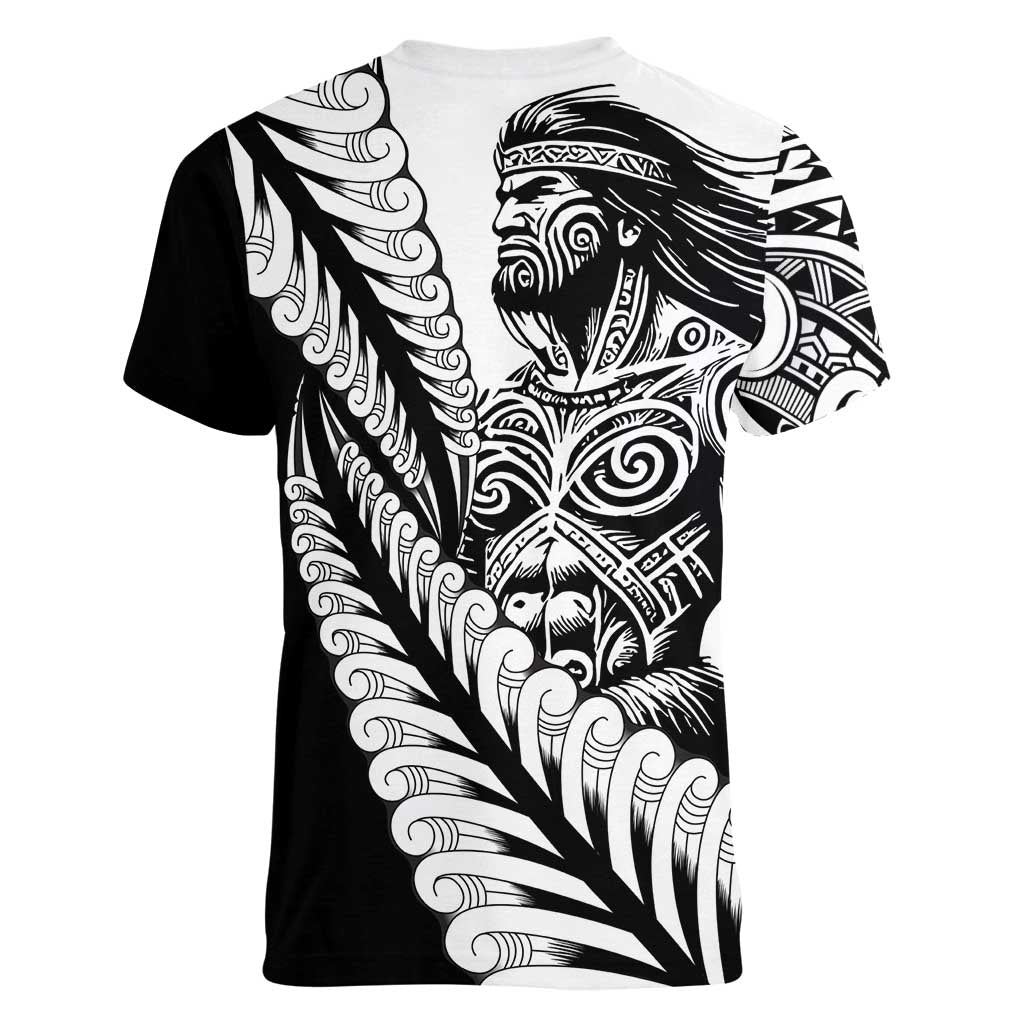 Koru Fern New Zealand Maori Tribal Warrior Women V-Neck T-Shirt LT9 - Polynesian Pride