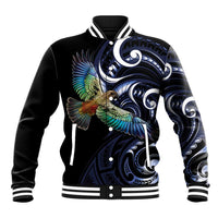 New Zealand Kea Bird Personalised Baseball Jacket Maori Tribal Koru Art
