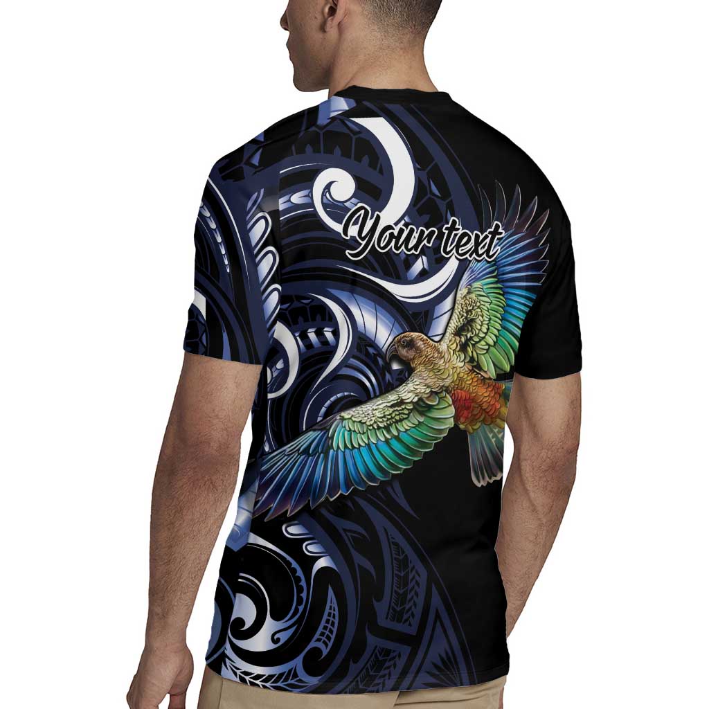 New Zealand Kea Bird Personalised Rugby Jersey Maori Tribal Koru Art