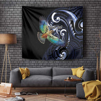 New Zealand Kea Bird Personalised Tapestry Maori Tribal Koru Art LT9 Blue - Polynesian Pride