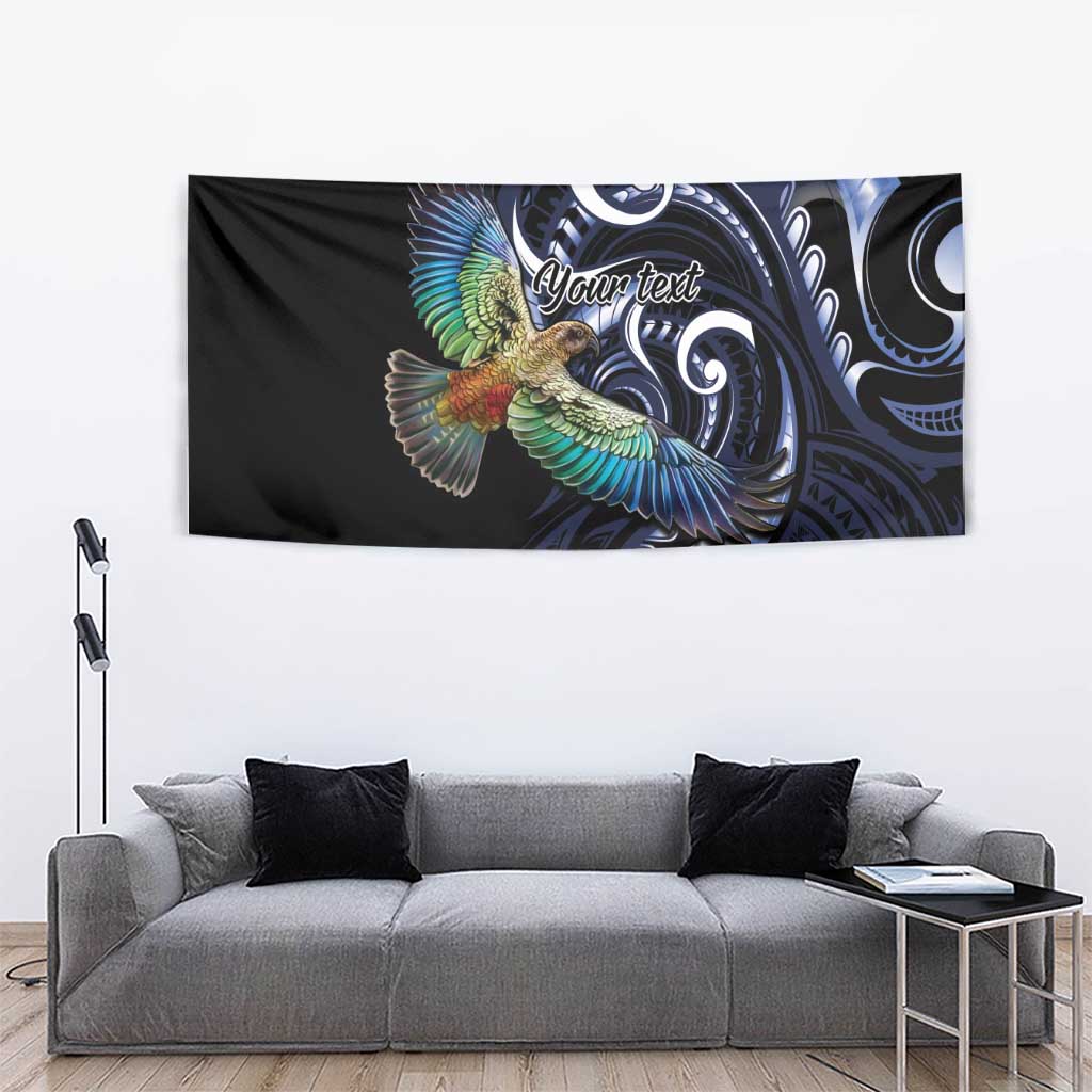 New Zealand Kea Bird Personalised Tapestry Maori Tribal Koru Art LT9 - Polynesian Pride
