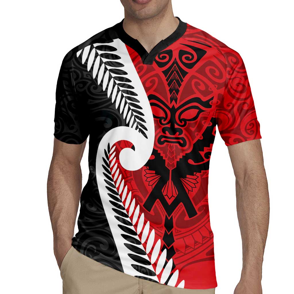 Silver Fern Koru Swirls with Maori Ta Moko Rugby Jersey