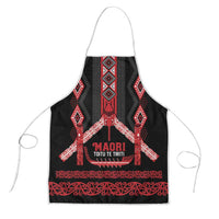 Toitu Te Tiriti Waitangi Apron Black Wharenui House LT9 Black - Polynesian Pride