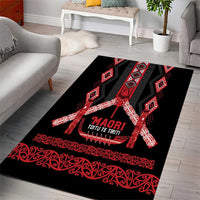 Toitu Te Tiriti Waitangi Area Rug Black Wharenui House LT9 - Polynesian Pride