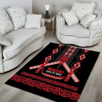 Toitu Te Tiriti Waitangi Area Rug Black Wharenui House LT9 - Polynesian Pride