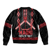 Toitu Te Tiriti Waitangi Bomber Jacket Black Wharenui House - Polynesian Pride