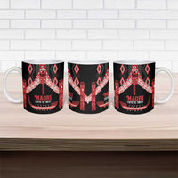 Toitu Te Tiriti Waitangi Ceramic Mug Black Wharenui House - Polynesian Pride