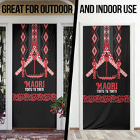 Toitu Te Tiriti Waitangi Door Cover Black Wharenui House LT9 - Polynesian Pride