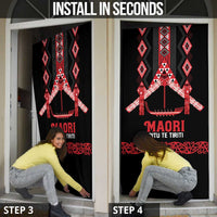 Toitu Te Tiriti Waitangi Door Cover Black Wharenui House LT9 - Polynesian Pride