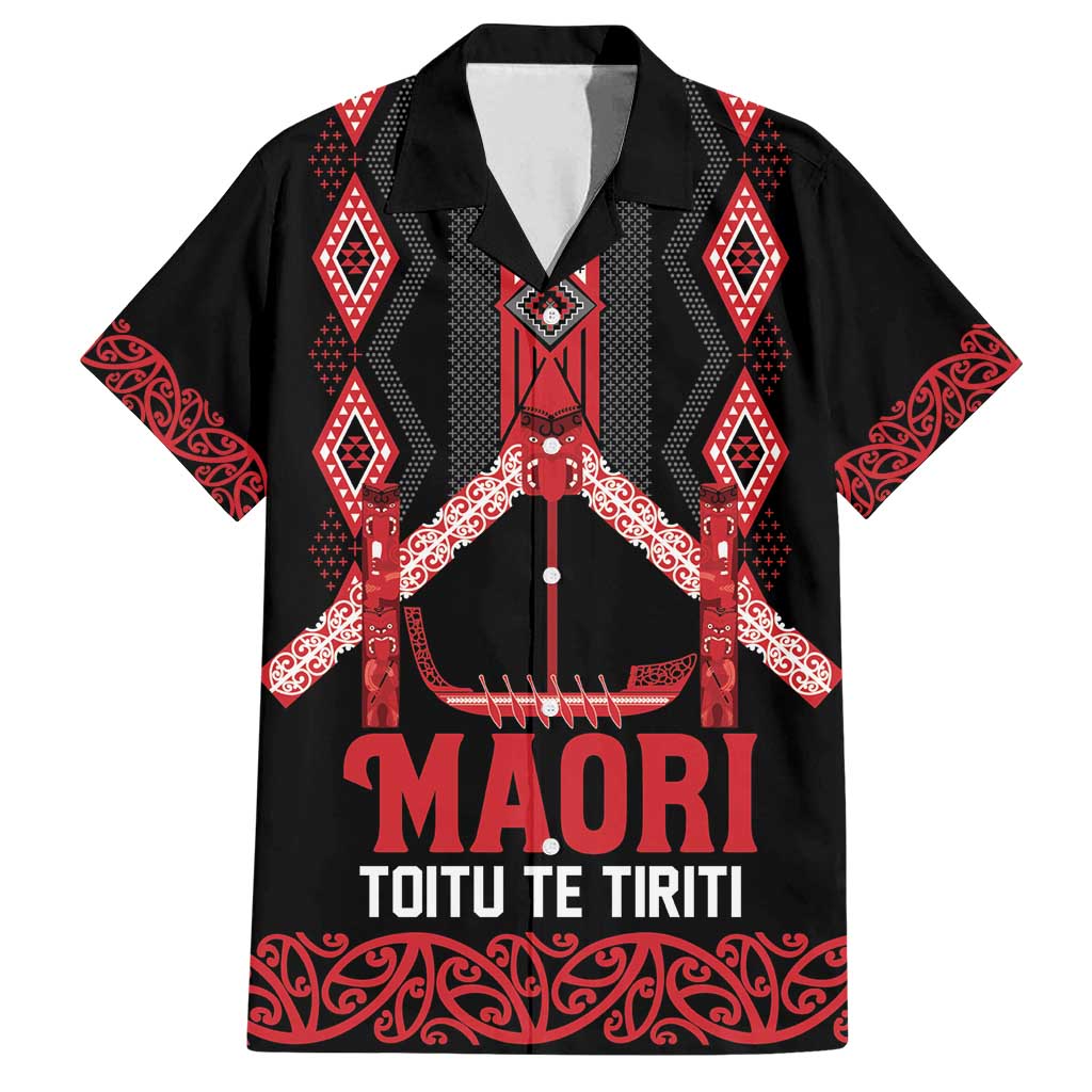 Toitu Te Tiriti Waitangi Family Matching Summer Maxi Dress and Hawaiian Shirt Black Wharenui House - Polynesian Pride
