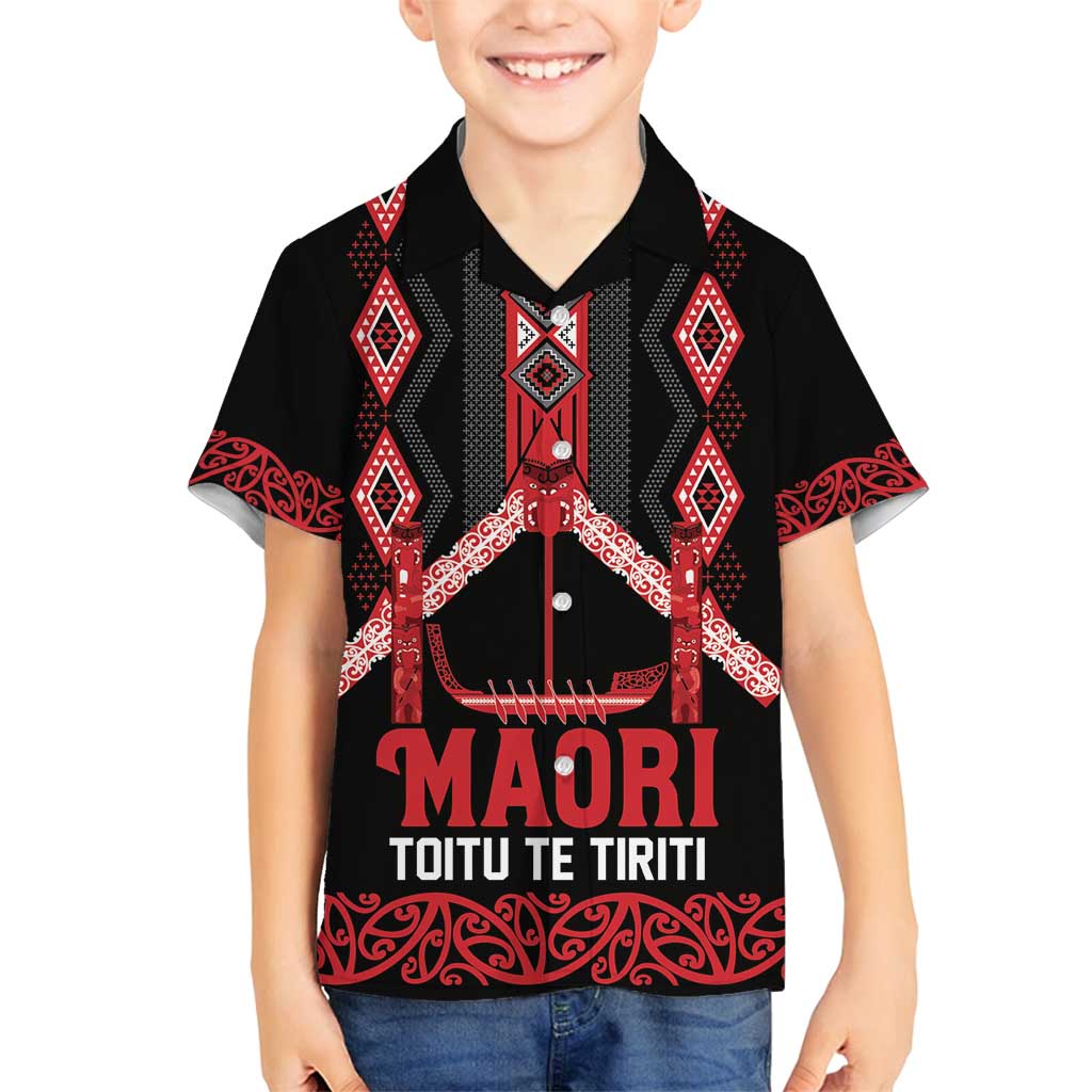Toitu Te Tiriti Waitangi Family Matching Summer Maxi Dress and Hawaiian Shirt Black Wharenui House - Polynesian Pride