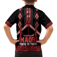 Toitu Te Tiriti Waitangi Family Matching Tank Maxi Dress and Hawaiian Shirt Black Wharenui House - Polynesian Pride